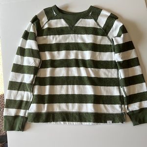 GAP Green and White striped sweatshirt